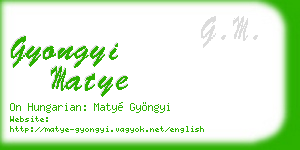gyongyi matye business card