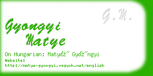 gyongyi matye business card